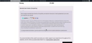 A SimplePay a pénztárban, a kötelező adattovábbítási nyilatkozattal